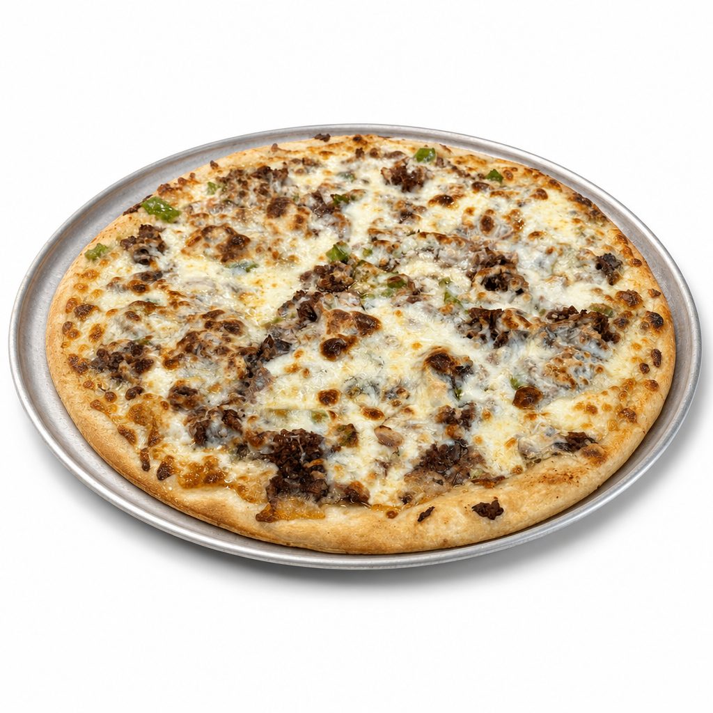 The Philly Deep Dish Pizza.