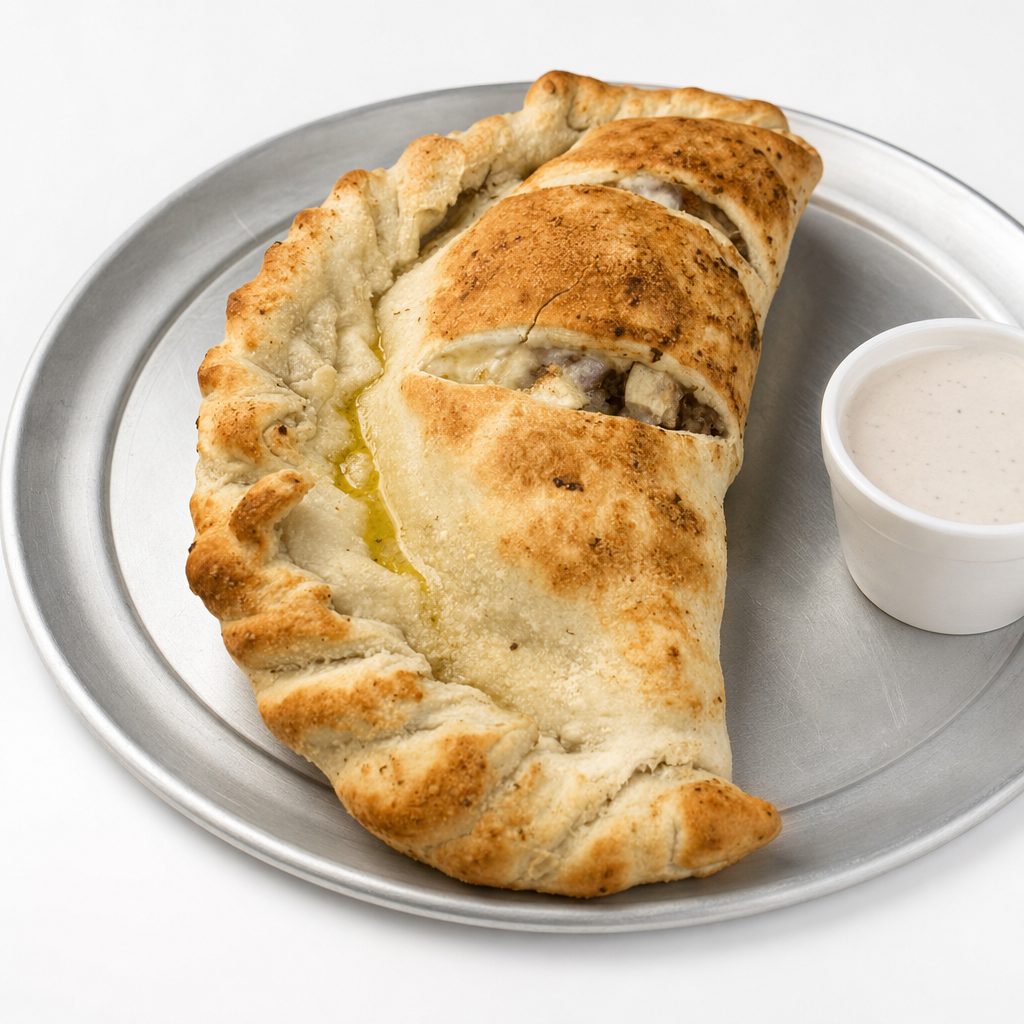 Chicken Alfredo Calzone.